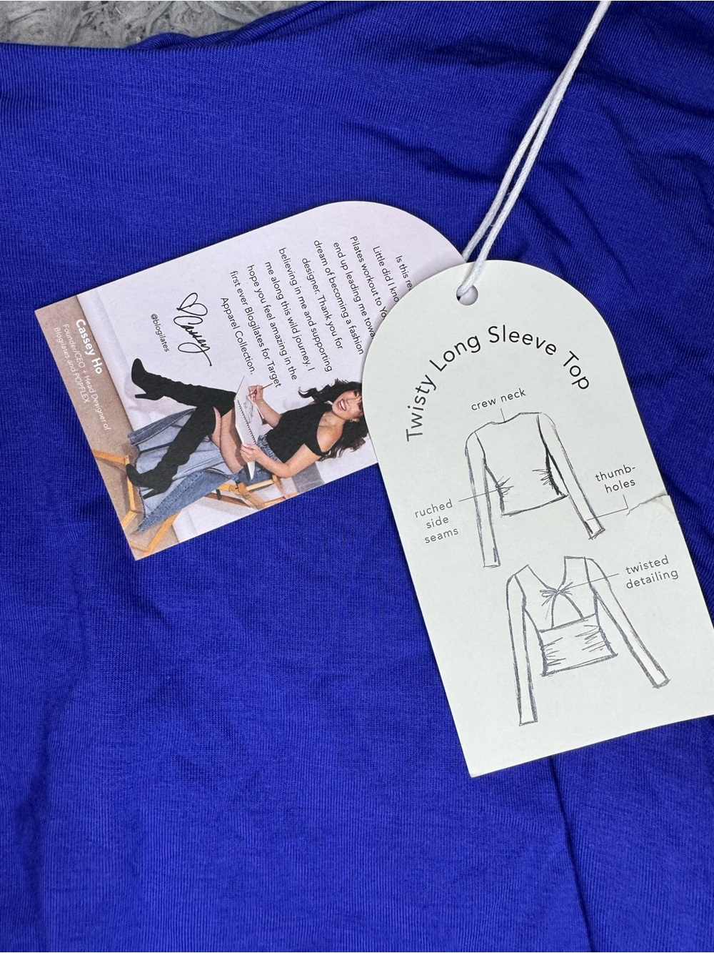 Blogilates Women’s Twisty Long Sleeve Top - Royal Blue Size 1X NWT - Picture 8 of 11